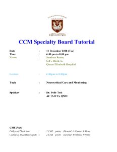 CCM Specialty Board Tutorial 20181211