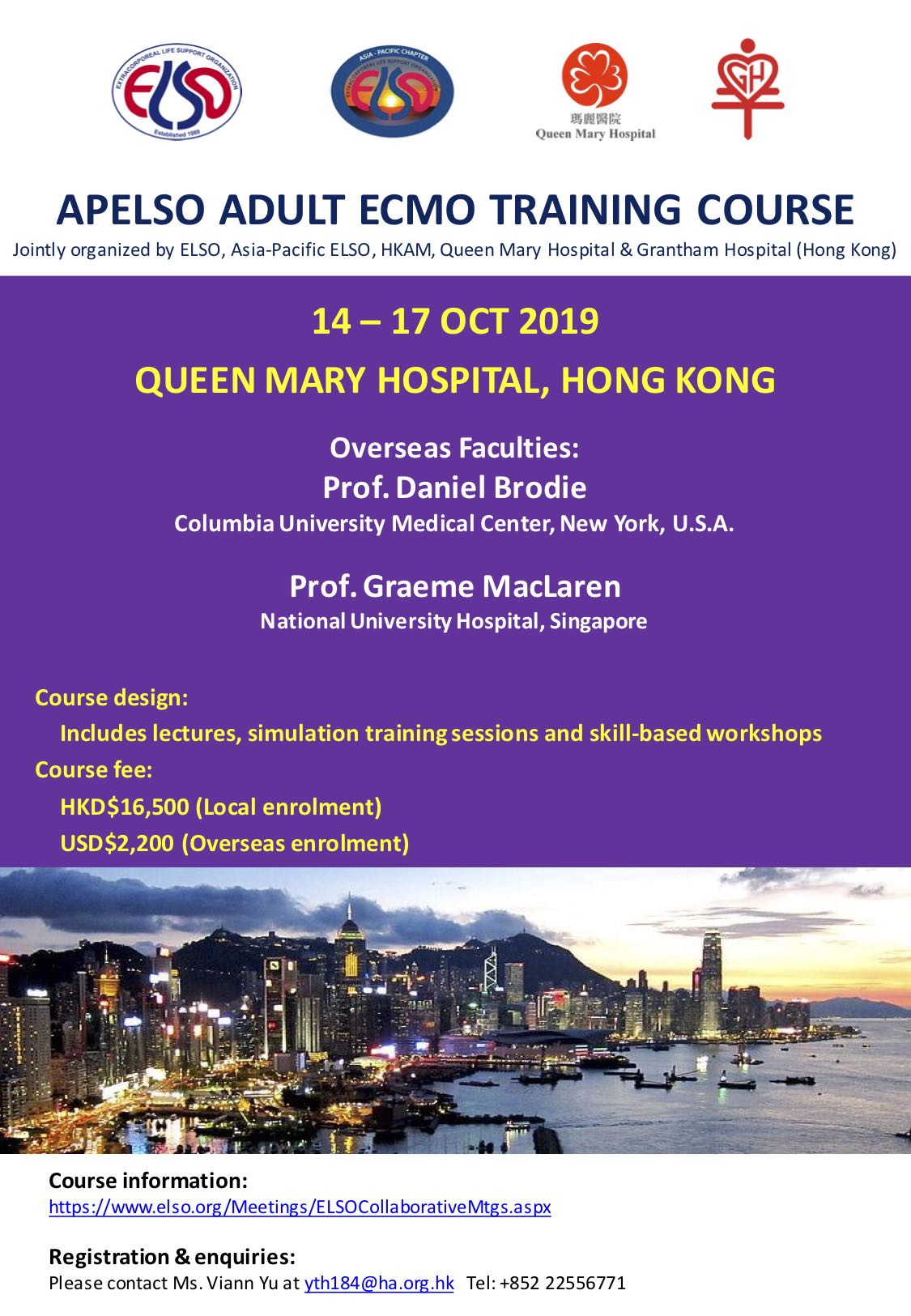 2019 6th APELSO Adult ECMO Training Course poster