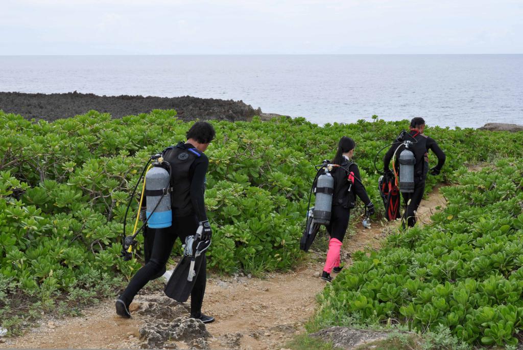 Divers in Okinawa, Japan