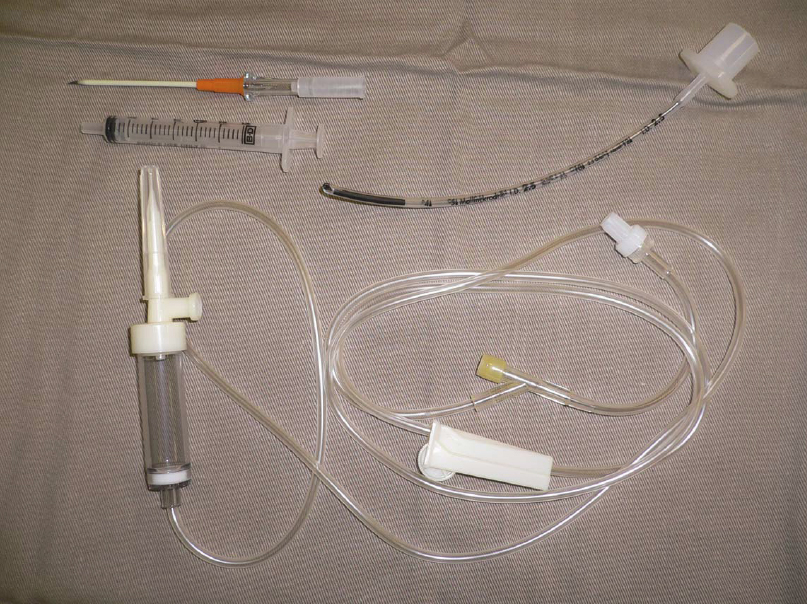 Setup for needle cricothyrotomy